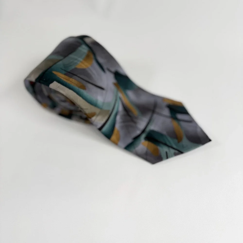 J. Garcia Tie Limited Edition In The Park Collection 46 Abstract Silk Necktie